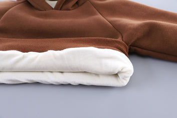 Boys' Suit Autumn Fashionable Fleece-lined Three-piece Set Baby Winter Fashionable Clothing