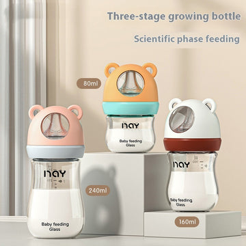 Fashion Newborn Infant Glass Feeding Bottle